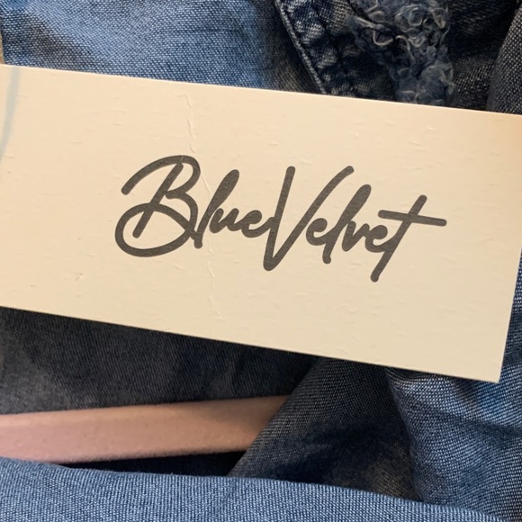 Denim Button Down Shirt with Star Accents - Picture 4 of 5